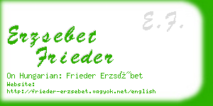 erzsebet frieder business card